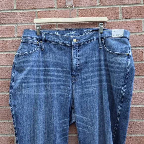 J. Crew 9" vintage slim-straight jean in Bensen wash Size 37 Plus Size - Picture 3 of 7
